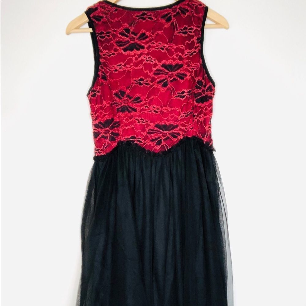 AREVE Red Black Lace Dress NWT S - Picture 6 of 9